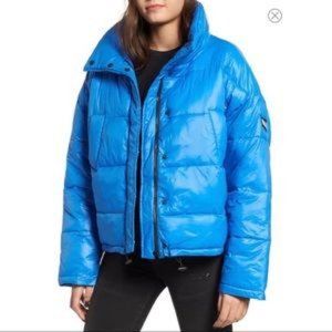 NVLT NEW oversized funnel neck blue puffer coat